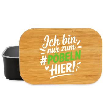 Zum Pöbeln hier Sprüche Mann Frau Stänkern - Lunch Box - Schwarz - Vorne