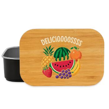 Cheerful Tropical Fruit Splatter - Lunch Box - black - Front