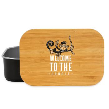 Jungle Monkey Welcome Design - Lunch Box - black - Front