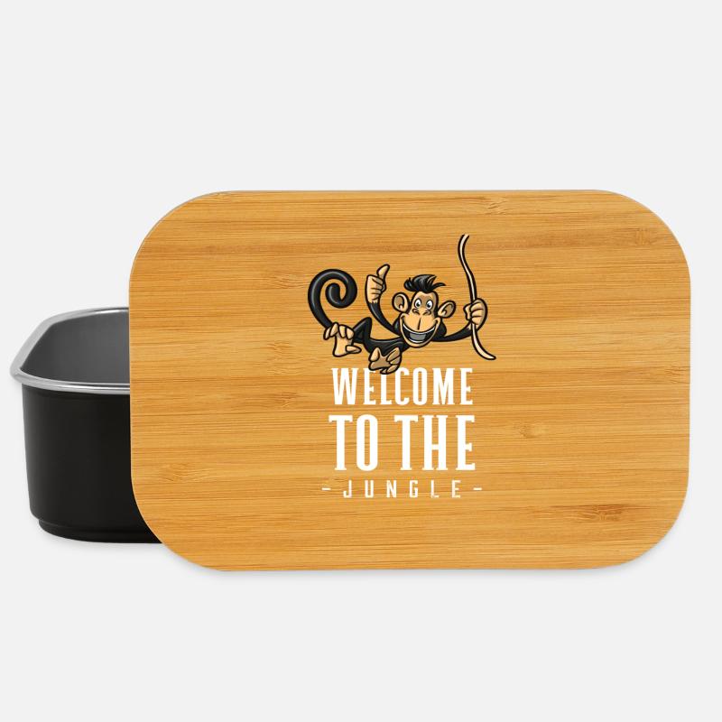 Jungle Monkey Welcome Design - Lunch Box - black