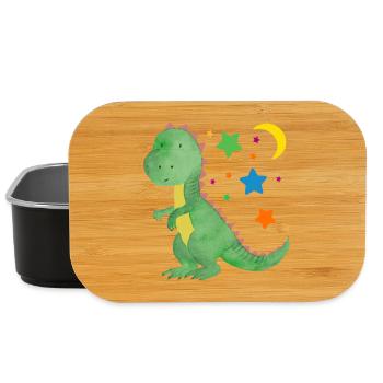 Kleiner Dino mit Mond und Sternen Dinobaby - Lunch Box - Schwarz - Vorne