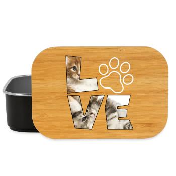 Niedliche Katzenliebe Illustration - Lunch Box - Schwarz - Vorne