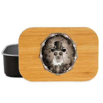 Portrait de cerf Steampunk au look sépia antique - Boîte à goûter - noir - Devant