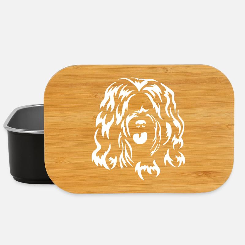 Tibet Terrier Kopf "Black Edition" - Lunch Box - Schwarz