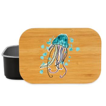 Conception de méduses à l’aquarelle pour les amoureux de la mer - Boîte à goûter - noir - Devant