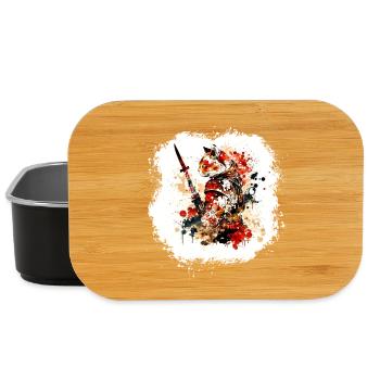 Samurai Cat Red Black - Lunch Box - black - Front