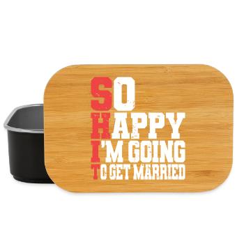 Funny Bachelor Party Engagement Wedding Married - Lunch Box - black - Front
