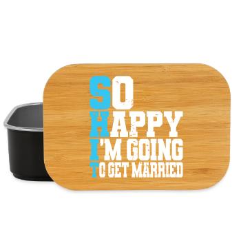 Funny Bachelor Party Engagement Wedding Married - Lunch Box - black - Front