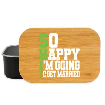 Funny Bachelor Party Engagement Wedding Married - Lunch Box - black - Front