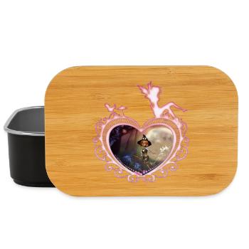 Mignonne petite sorcière volant avec un balai - Boîte à goûter - noir - Devant