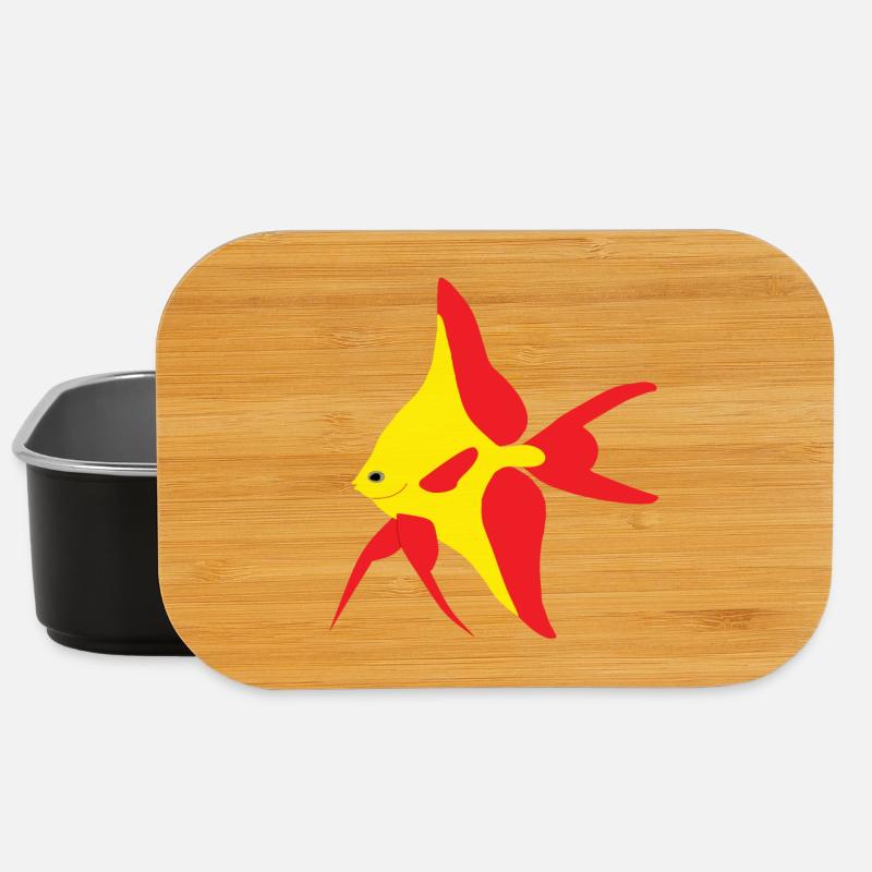 Poisson drapeau rouge et jaune - Boîte à goûter - noir