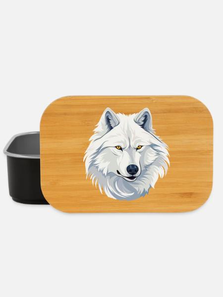 Weißer Wolf - Lunch Box - Schwarz