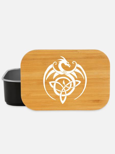 Dragon blanc et symbole celte - Boîte à goûter - noir