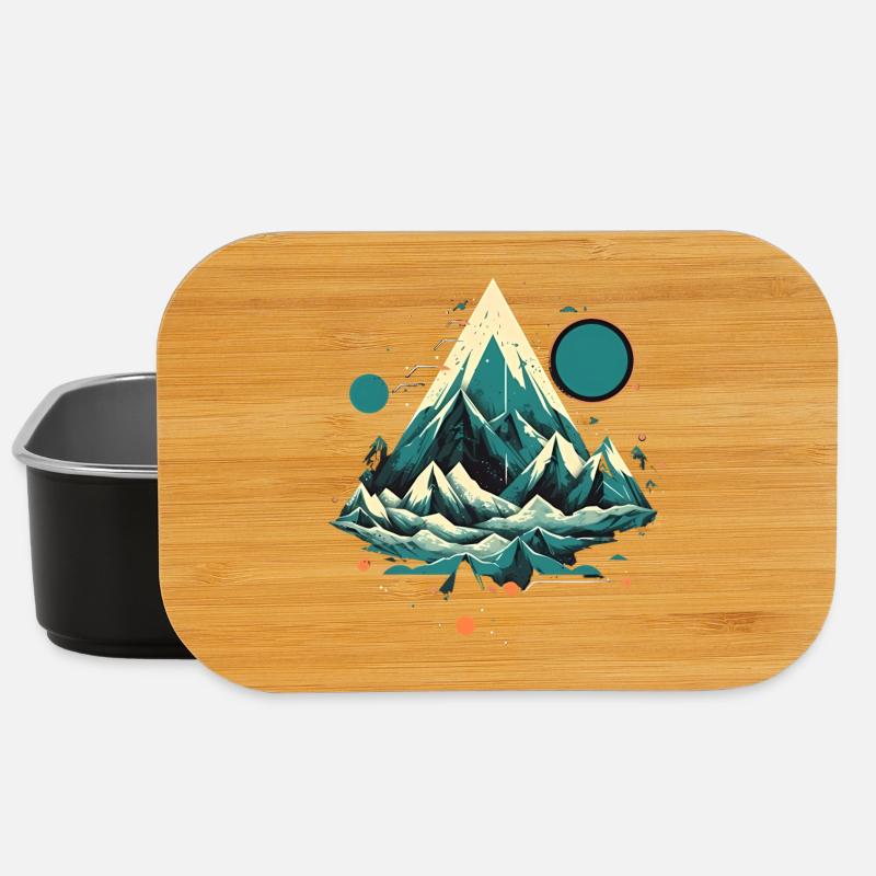 Faszinierende Berglandschaft mit Polarlichtern - Lunch Box - Schwarz