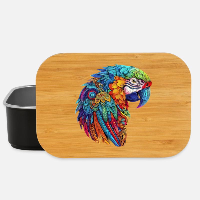 Papageien-Ara - Lunch Box - Schwarz