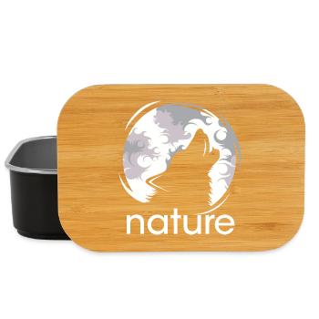 natur wolf mond jaulen Abend Nacht Schatten Logo - Lunch Box - Schwarz - Vorne