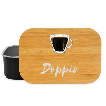 Doppio Espresso Coffee Barista Cafe Shirt - Lunch Box - black - Front