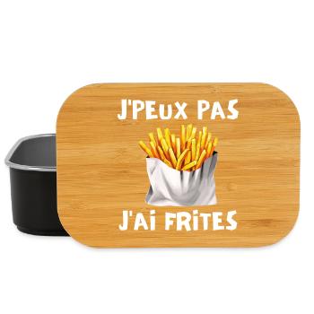 frites, manger des frites, fast food - Boîte à goûter - noir - Devant