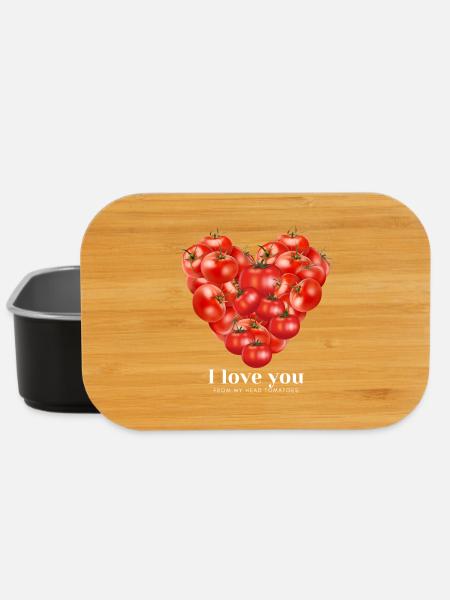 I love you from my head tomatoes rotes Herz - Lunch Box - Schwarz