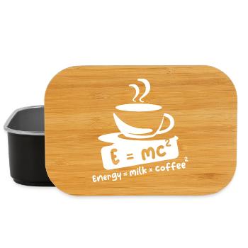 E= mc2 Kaffee lustige Sprüche Einstein Cafe Symbol - Lunch Box - Schwarz - Vorne