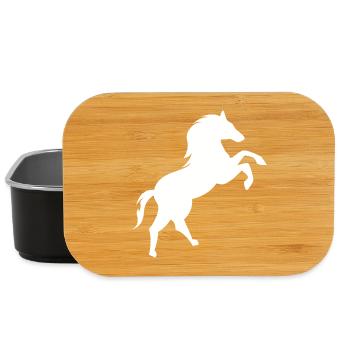 Cheval galop logo pattes arrière animaux illustration - Boîte à goûter - noir - Devant
