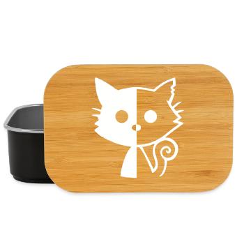 Yin und Yang Katze (weiß) - Lunch Box - Schwarz - Vorne