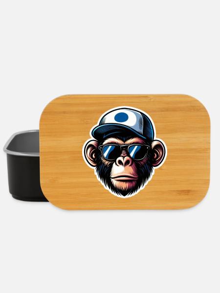 Affe Brille Cap - Lunch Box - Schwarz
