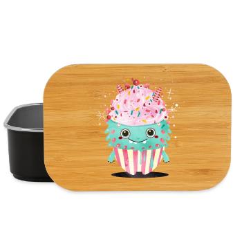 Cute Cupcake Monster – Cute and Playful - Lunch Box - black - Front