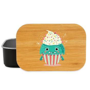 Cute Cupcake Monster – Cute and Playful - Lunch Box - black - Front