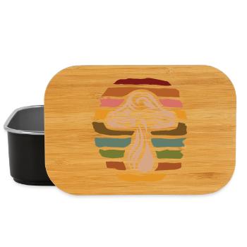 Retro mushroom collector - nature vintage design - Lunch Box - black - Front