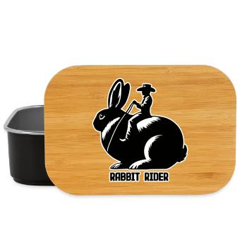 Rabbit Rider (Text dunkel - mit Kontur, 3-farbig) - Lunch Box - Schwarz - Vorne