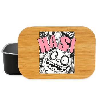 Ausgefallenes Cartoon-Gesicht mit Humor - Lunch Box - Schwarz - Vorne