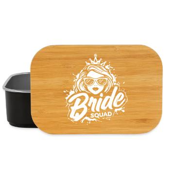 Logo de la mariée « Bride Squad » dans un style grunge moderne - Boîte à goûter - noir - Devant