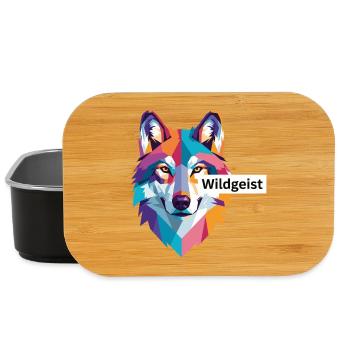 Colored Wolf Head "Wild Spirit" - Lunch Box - black - Front