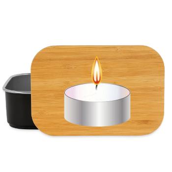 Burning Tealight Candle Simple Symbol - Lunch Box - black - Front