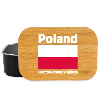 Poland flag with patriotic slogan - Lunch Box - black - Front