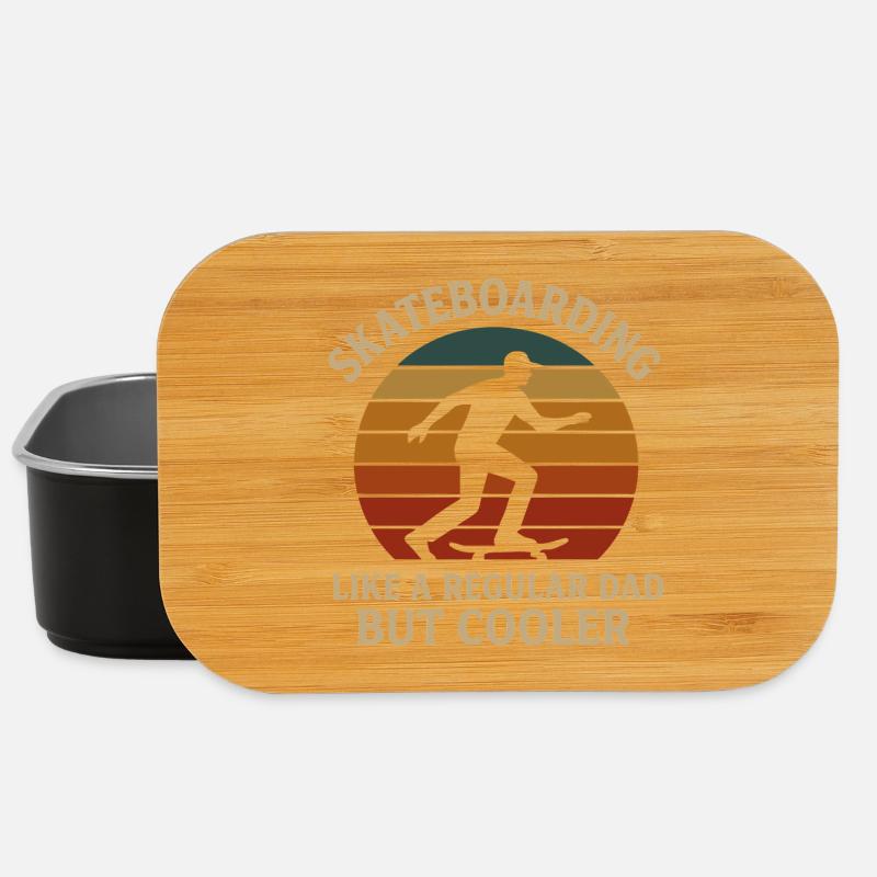 Skateboarding Dad Cool Retro Design - Lunch Box - black
