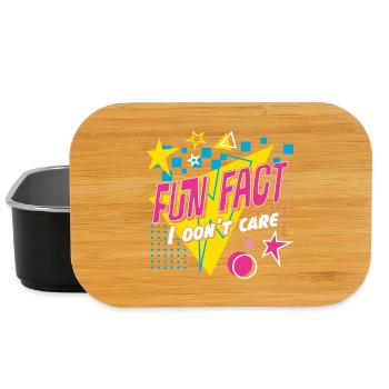 Fun Fact I Don't Care 80er Retro Ironisch - Lunch Box - Schwarz - Vorne