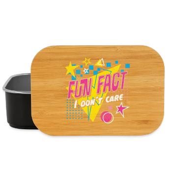 Fun Fact I Don’t Care Washed Out Retro 80s style - Lunch Box - black - Front