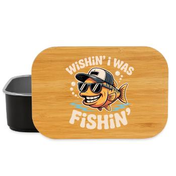 Wishin I Was Fishin Lustiger Fisch - Lunch Box - Schwarz - Vorne
