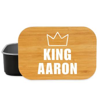 T-shirt Gorille du Roi Aaron – Nom commençant par A - Boîte à goûter - noir - Devant