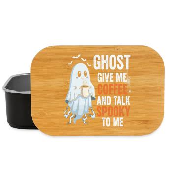 Gruseliger Geist mit Kaffeeillustration - Lunch Box - Schwarz - Vorne