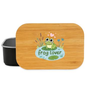 Flirt Design of The Frog in Love - Lunch Box - black - Front