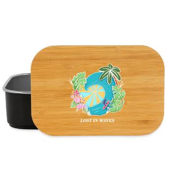 Lost in Waves – Tropical Surf Vibes Design - Lunch Box - Schwarz - Vorne