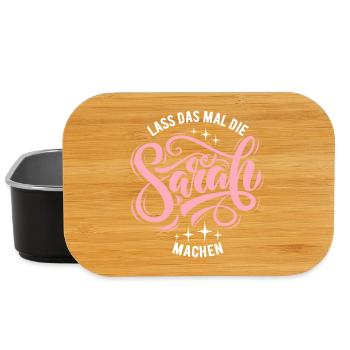 Laissez Sarah faire cela - le jour du nom - Boîte à goûter - noir - Devant