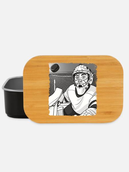 Funny Hockey Goalie Selfie Hockey - Lunch Box - black