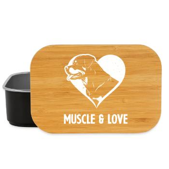 Rottweiler Muscle & Love Herz für Hundefans - Lunch Box - Schwarz - Vorne