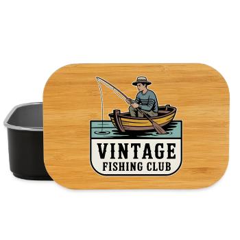 Retro Angler Motif - Lunch Box - black - Front