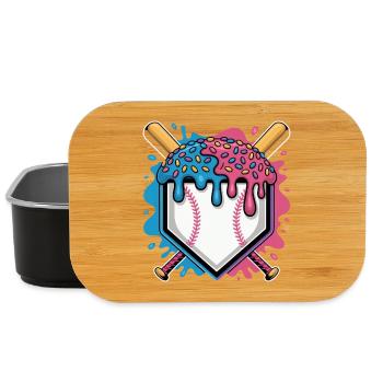 Baseball Home Plate Mit Eis Und Streuseln - Lunch Box - black - Front