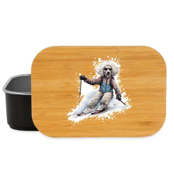 Caniche Chien Ski Ski - Boîte à goûter - noir - Devant